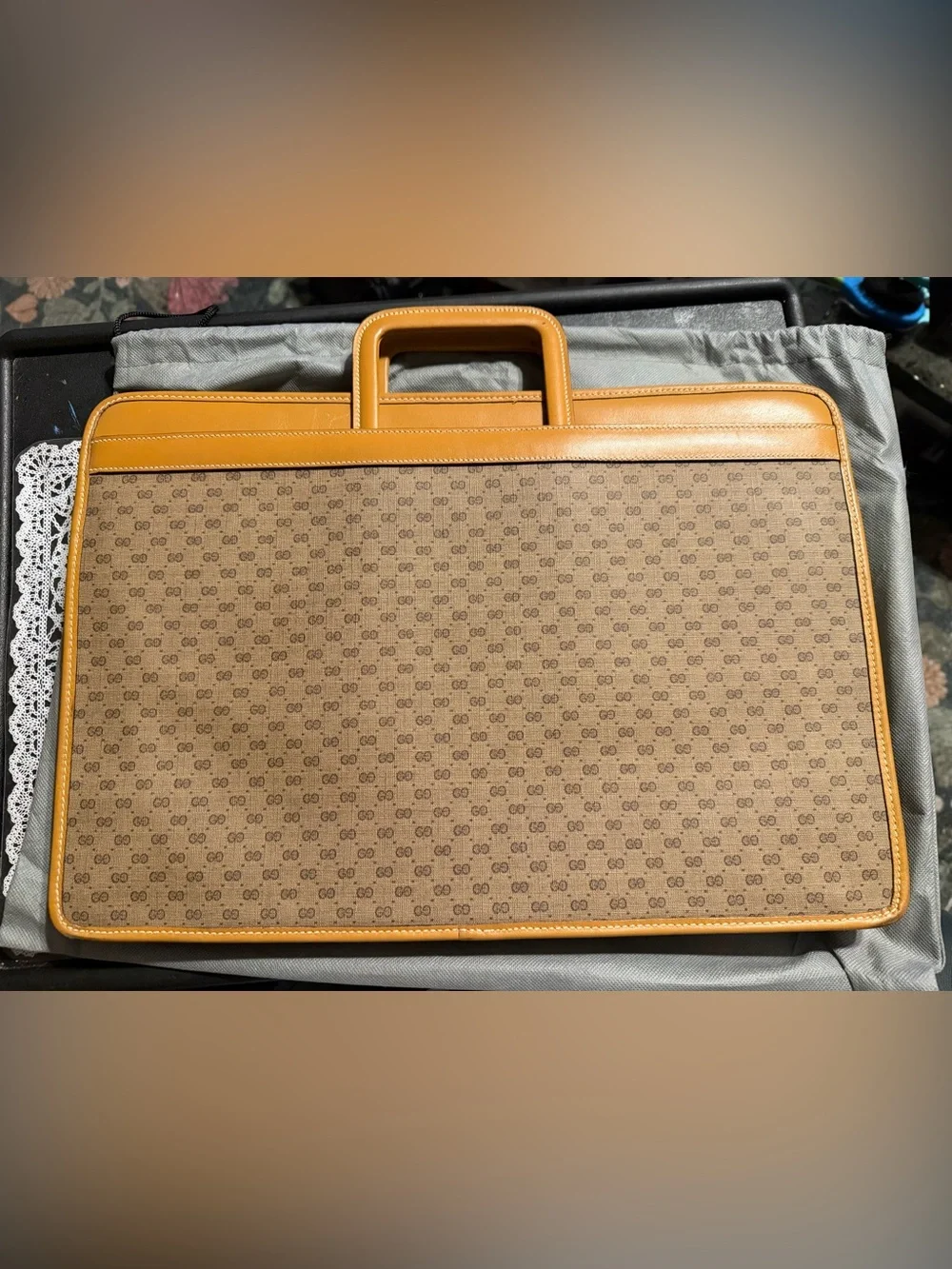 1980’s Gucci Briefcase with Leather Trim
